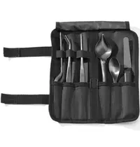 HENDI Opmaakset | RVS | Zwart | 6 Stuks | Incl. Foudraal | 255x25x100(h)mm 