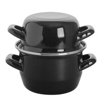 EMGA Mosselpan | Geëmailleerd | 0.9L | Div. Warmtebronnen | Incl. Deksel | Ø120mm