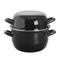 EMGA Mosselpan | Geëmailleerd | 2.8L | Div. Warmtebronnen | Incl. Deksel | Ø180mm 