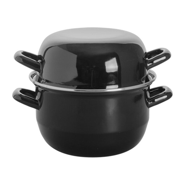 Mosselpan | Geëmailleerd | 2.8L | Div. Warmtebronnen | Incl. Deksel | Ø180mm