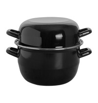 EMGA Mosselpan | Geëmailleerd | 3.3L | Div. Warmtebronnen | Incl. Deksel | Ø200mm