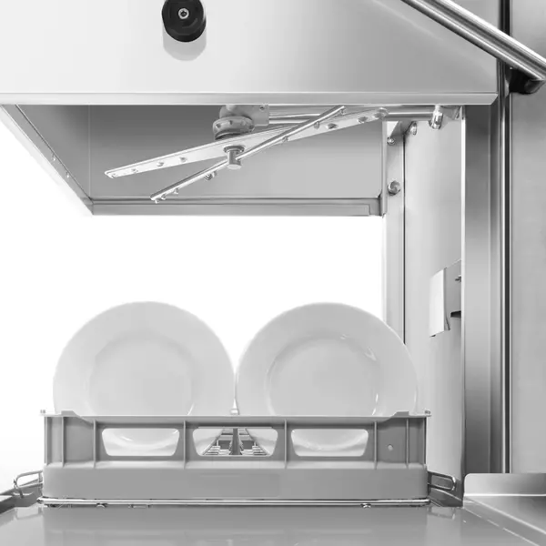 Doorschuifvaatwasser | EASYLINE | Mand 500x500 | Afvoerpomp | Zeeppomp | Naglanspomp | Breaktank | 400V | 634x750x1523/2138(h)mm