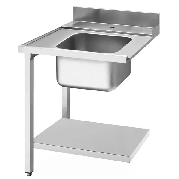 Aanvoertafel (Links) | ECOLINE/EASYLINE | RVS | 1 Spoelbak (Midden) | Bodemschap | Achteropstand | 700x720x821/921(h)mm