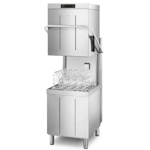 Doorschuifvaatwasser | EASYLINE | Mand 500x500 | Afvoerpomp | Zeeppomp | Naglanspomp | Ontharder | Breaktank | 400V | 634x750x1523/2138(h)mm