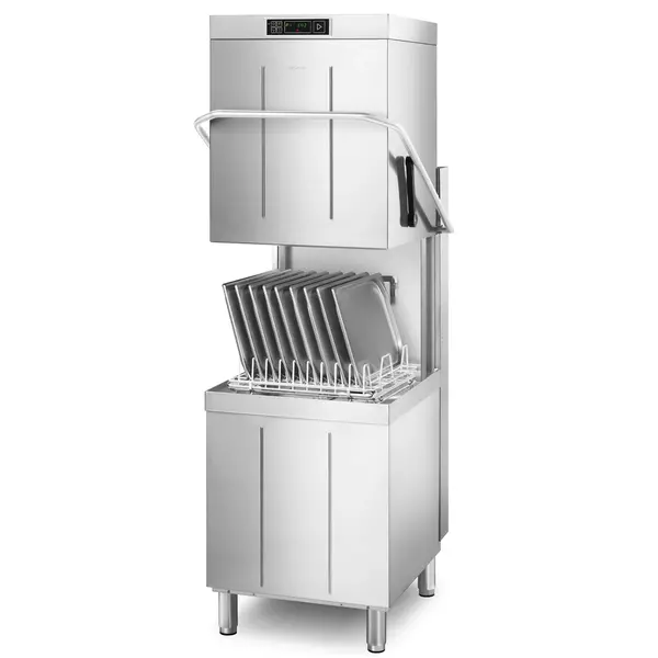 Doorschuifvaatwasser | EASYLINE | Mand 500x500 | Afvoerpomp | Zeeppomp | Naglanspomp | Ontharder | Breaktank | 400V | 634x750x1523/2138(h)mm