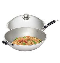 Bartscher Wokpan | RVS | Div. Warmtebronnen | Ronde Bodem | Incl. Deksel | Ø360x110(h)mm