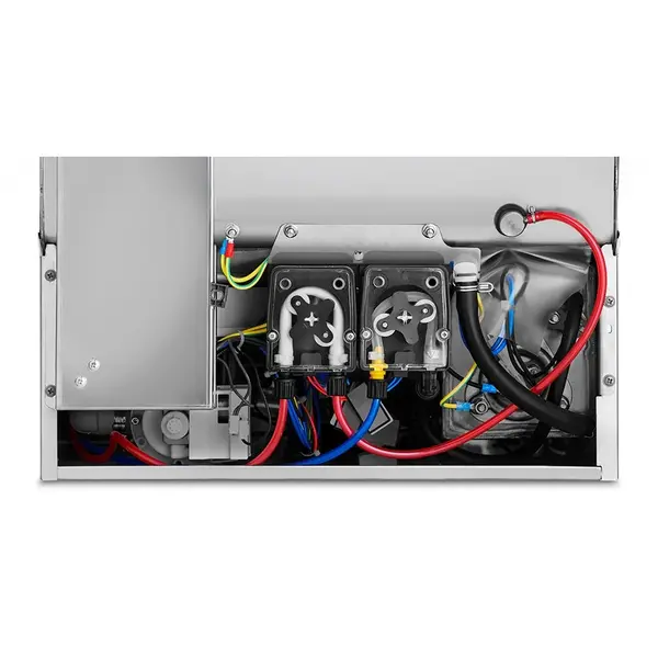 Glazenspoelmachine | ECOLINE | Mand 400x400 | Afvoerpomp | Zeeppomp | Naglanspomp | Ontharder | Breaktank | 400V | 440x555x695(h)mm