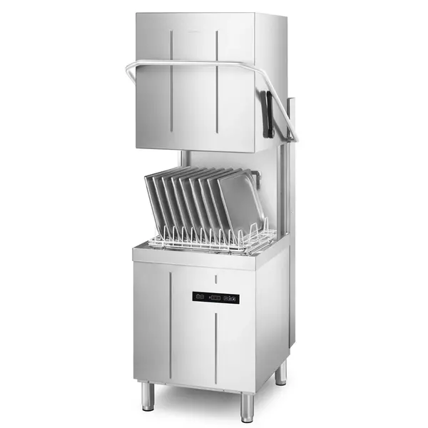 Doorschuifvaatwasser | ECOLINE | Mand 500x500 | Afvoerpomp | Zeeppomp | Naglanspomp | Ontharder | Breaktank | 400V | 634x750x1440/2055(h)mm