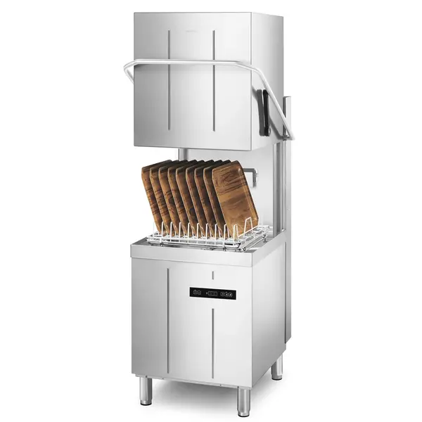 Doorschuifvaatwasser | ECOLINE | Mand 500x500 | Afvoerpomp | Zeeppomp | Naglanspomp | Ontharder | Breaktank | 400V | 634x750x1440/2055(h)mm