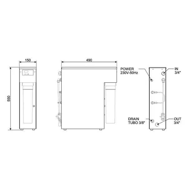 Omgekeerde Osmose Unit | SMEG Voorladers/Glazenspoelmachines | 150x490x550(h)mm