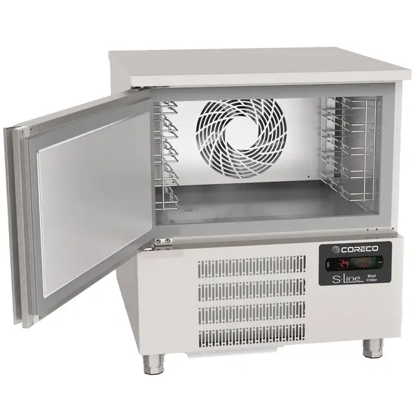 Blastchiller | S-LINE | 5 Niveaus (EN/GN) | 23kg Koelen / 14kg Vriezen | 0.99kW (230V) | 800x800x900(h)mm