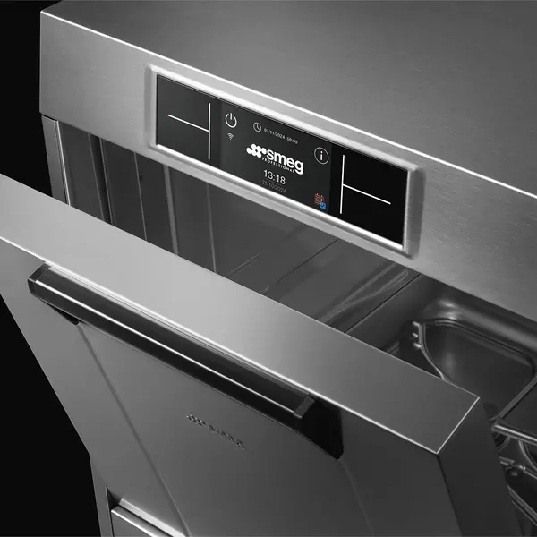 Glazenspoelmachine | PURA | Mand 400x400 | Afvoerpomp | Zeeppomp | Naglanspomp | Breaktank | 400V | Touchscreen + App | Dubbelwandig | 460x600x705(h)mm