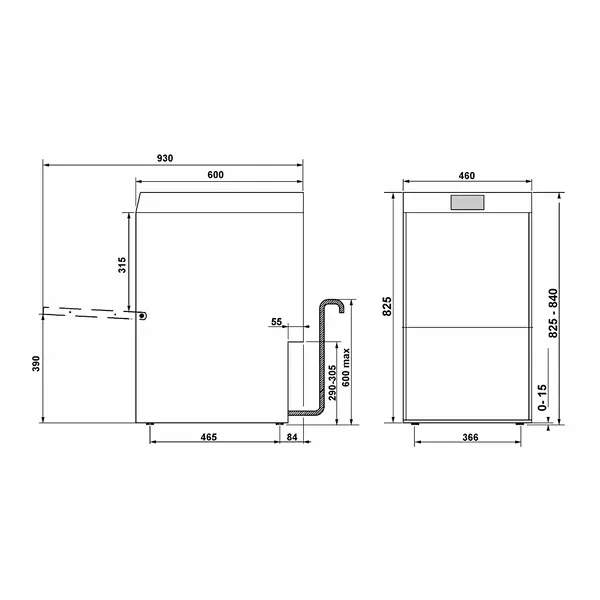 Glazenspoelmachine | PURA | Mand 400x400 | Osmose | Afvoerpomp | Zeeppomp | Naglanspomp | Breaktank | 400V | Touchscreen + App | Dubbelwandig | 460x600x825(h)mm
