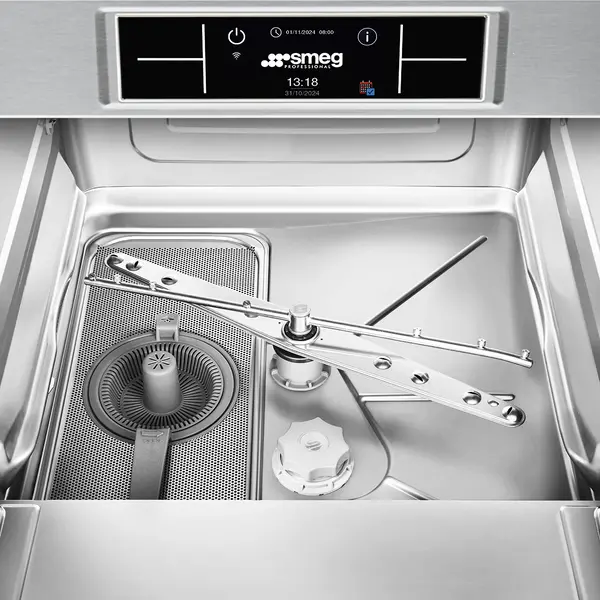 Glazenspoelmachine | PURA | Mand 500x500 | Afvoerpomp | Zeeppomp | Naglanspomp | Breaktank | 400V | Touchscreen + App | Dubbelwandig | 600x600x722(h)mm