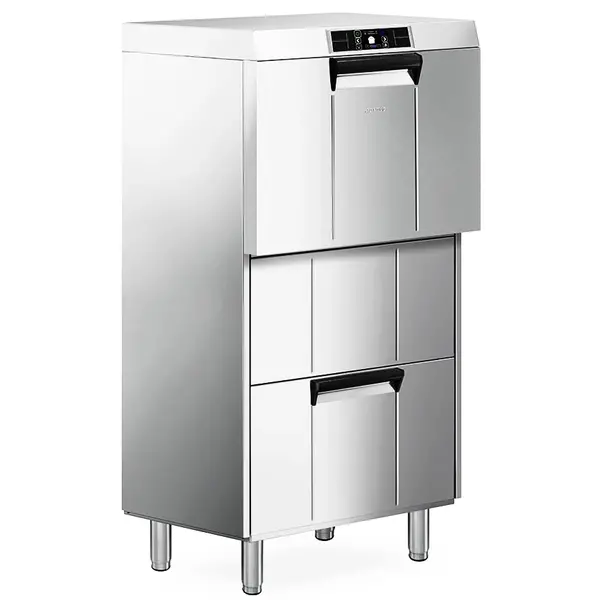 Dienbladen Vaatwasser | PURA | Hoog Model | Mand 500x500 | Afvoerpomp | Zeeppomp | Naglanspomp | Ontharder | Breaktank | 400V | Touchscreen + App | Dubbelwandig | 600x690x1315(h)mm