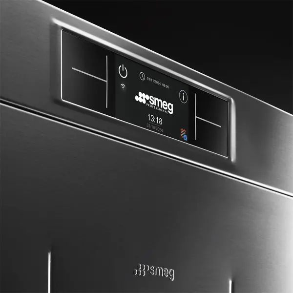 Doorschuifvaatwasser | PURA | Mand 500x500 | Afvoerpomp | Zeeppomp | Naglanspomp | Ontharder | Breaktank | 400V | Touchscreen + App | Dubbelwandig | 634x831x1523/2138(h)mm