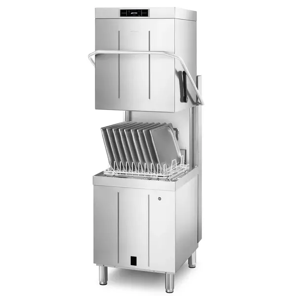 Doorschuifvaatwasser | PURA | Mand 500x500 | Afvoerpomp | Zeeppomp | Naglanspomp | Ontharder | Breaktank | 400V | Touchscreen + App | Dubbelwandig | 634x831x1523/2138(h)mm