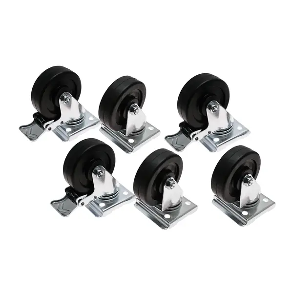 Wielenset | CombiSteel/Ecofrost Koelwerkbanken | 6 Wielen (Geremd)