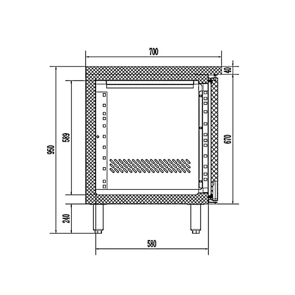 Koelwerkbank | ENERGY LINE | Energiezuinig | 393L | 4 Deuren (1/1 GN) | +2°C/+8°C | Geforceerd | 2230x700x860(h)mm
