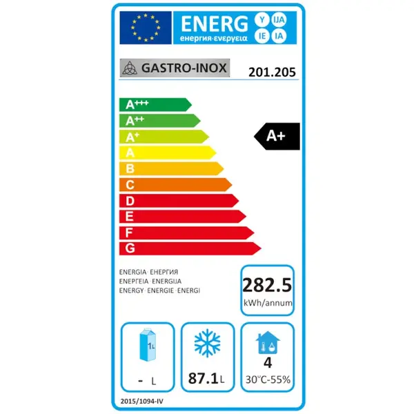 Vrieskast | Energiezuinig | 200L | Zwart | -10°C/-22°C | Statisch | Wielen | 595x650x830(h)mm