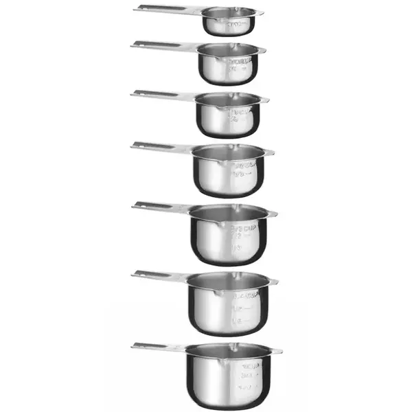 Maatkommen | RVS | 7 stuks | 30ml, 60ml, 80ml, 120ml, 160ml, 180ml, 240ml | 140x85x52(h)mm