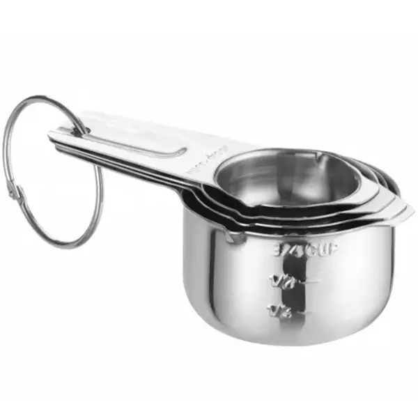 Maatkommen | RVS | 4 stuks | 30ml, 80ml, 120ml, 180ml | 135x80x45(h)mm