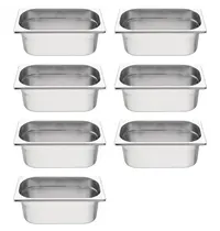 Vogue GN-bakkenset | RVS | 1/4 GN | 7 stuks | 265x162x100(h)mm
