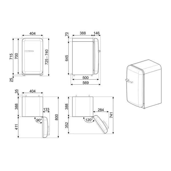 Minibar | FAB5 | 34L | Union Jack | Statisch | 404x500x725(h)mm