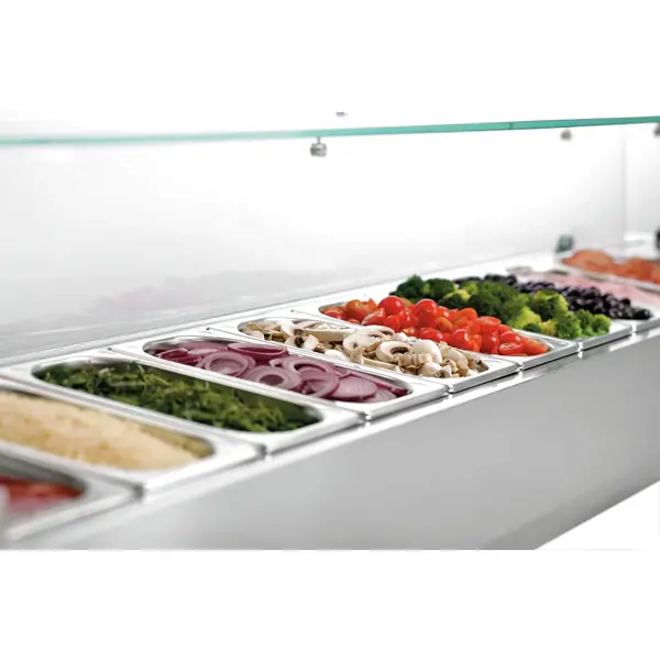 Opzetkoelvitrine | 10x 1/4 GN | +2°C/+8°C | 2005x352x435(h)mm