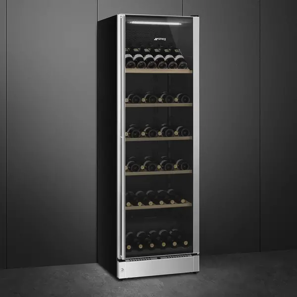 Wijnkoelkast | CLASSICA | 368L (197x 75cl) | RVS/Zwart | 1 Zone | +5°C/+22°C | Geforceerd | Temperatuur-/Deuralarm | 595x595x1850(h)mm
