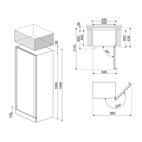 Wijnkoelkast | CLASSICA | 368L (197x 75cl) | RVS/Zwart | 1 Zone | +5°C/+22°C | Geforceerd | Temperatuur-/Deuralarm | 595x595x1850(h)mm