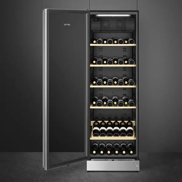 Wijnkoelkast | CLASSICA | 368L (197x 75cl) | RVS/Zwart | 1 Zone | +5°C/+22°C | Geforceerd | Temperatuur-/Deuralarm | 595x595x1850(h)mm