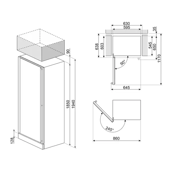 Wijnkoelkast | CLASSICA | 368L (197x 75cl) | RVS/Zwart | 1 Zone | +5°C/+22°C | Geforceerd | Temperatuur-/Deuralarm | 595x595x1850(h)mm
