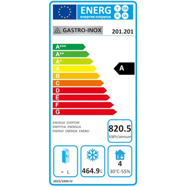 Vrieskast | Energiezuinig | 600L | Zwart | -10°C/-22°C | Statisch | Wielen | 775x750x1850(h)mm