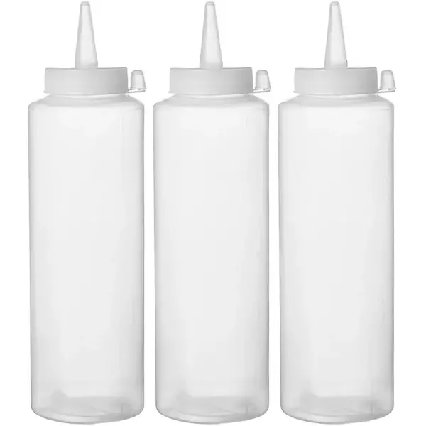 Doseerflessen | Kunststof | Transparant | 200ml | Afsluitdop | 3 Stuks | Ø50x185(h)mm