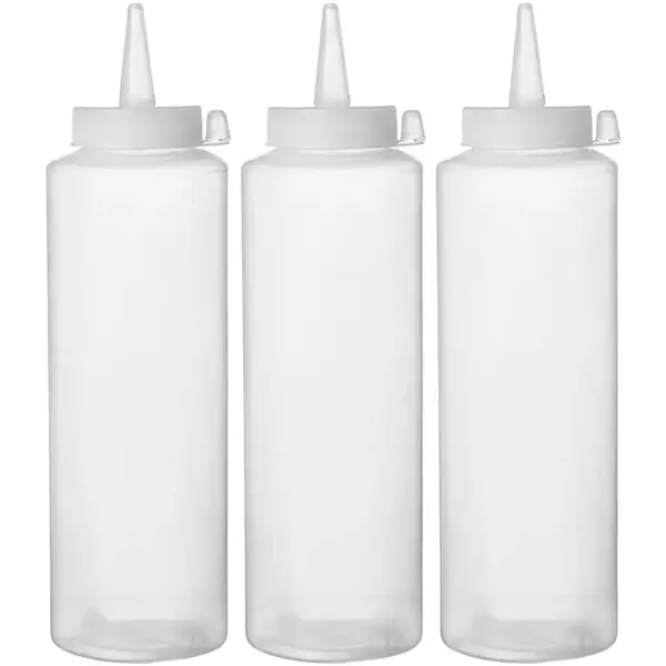 Doseerflessen | Kunststof | Transparant | 700ml | Afsluitdop | 3 Stuks | Ø70x240(h)mm