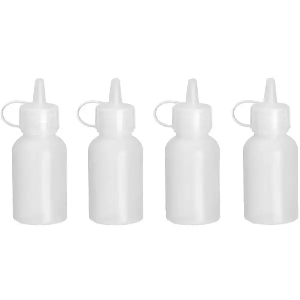 Doseerflessen | Kunststof | Transparant | 30ml | Mini | Afsluitdop | 4 Stuks | Ø30x85(h)mm