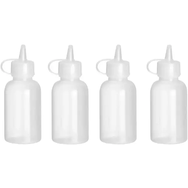 Doseerflessen | Kunststof | Transparant | 50ml | Mini | Afsluitdop | 4 Stuks | Ø35x100(h)mm