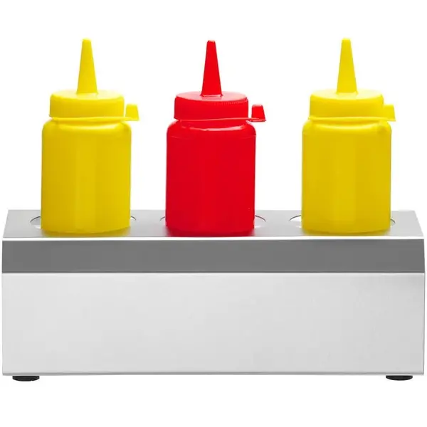 Doseerflessen Standaard | RVS | Cap. 3 flessen | 229x90x78(h)mm