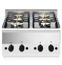 Modular Fornuis | FUN 600 | Propaangas | 4 Branders (2x 3.3kW + 2x 3.6kW) | Piëzo Ontsteking | 600x600x410(h)mm