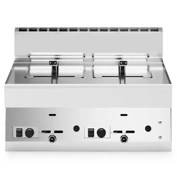 Friteuse | FUN 650 | Propaangas | 8+8L | ≤190°C | 13.6kW | Aftapkranen | Piëzo Ontsteking | 700x650x448(h)mm