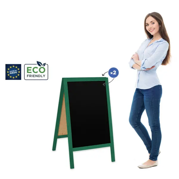 Krijtstoepbord | CLASSIC | Hout | Groen | 510x450x850(h)mm