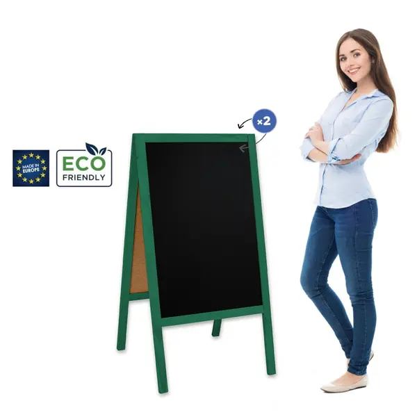 Krijtstoepbord | CLASSIC | Hout | Groen | 610x450x1140(h)mm