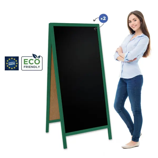 Krijtstoepbord | CLASSIC | Hout | Groen | 720x450x1560(h)mm