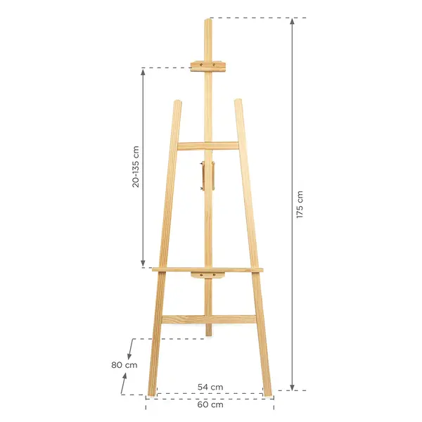 Presentatie Ezel | CLASSIC | Hout | Naturel | 600x800x1750(h)mm