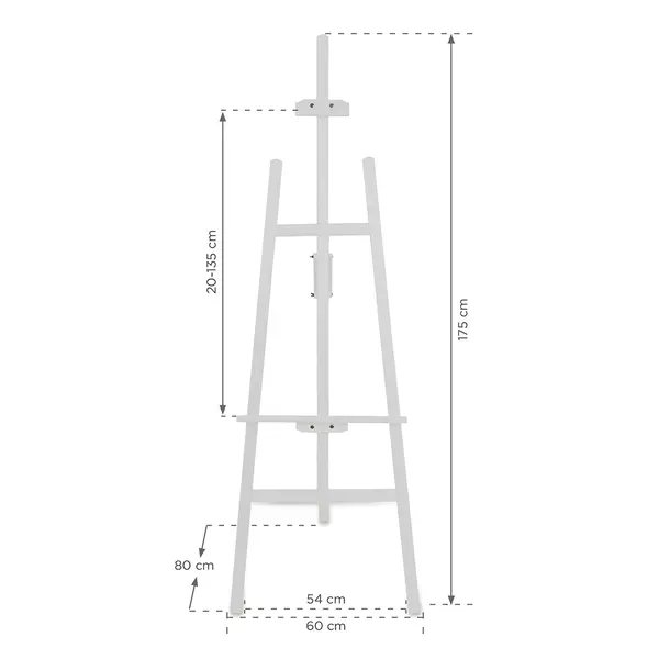 Presentatie Ezel | CLASSIC | Hout | Wit | 600x800x1750(h)mm