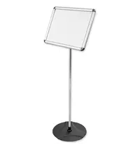 Luxus Menustandaard | CLASSIC | Grijs/Zwart | Kliklijst (A3) | Kantelbaar | Demonteerbaar | Ø330x1150(h)mm