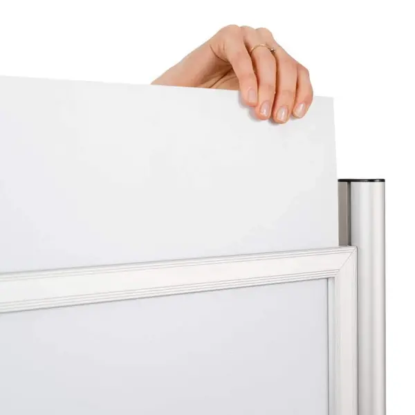 Menustandaard | CHROMA | Wit | Schuiflijst (A1) | Dubbelzijdig | 668x405x1595(h)mm