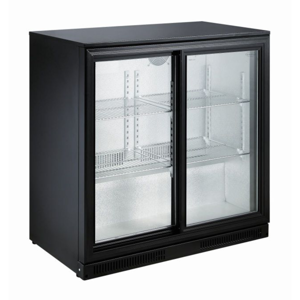 Barkoeler Zwart 198L | 2 Schuifdeuren | 230V | Geforceerd | 900x500x900(h)mm