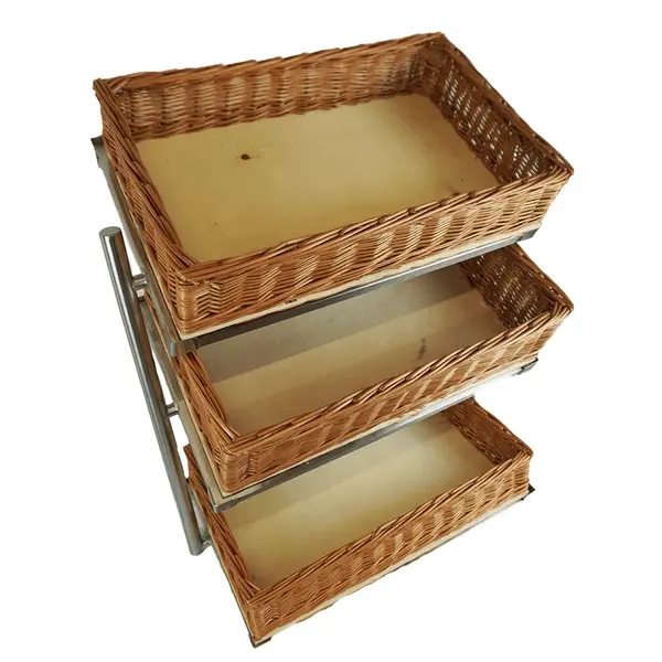 Broodmanden Etagere | 3 Niveaus | 2x 1/1 GN (H 115mm) + 1x 1/1 GN (H 165mm) | 620x335x760(h)mm